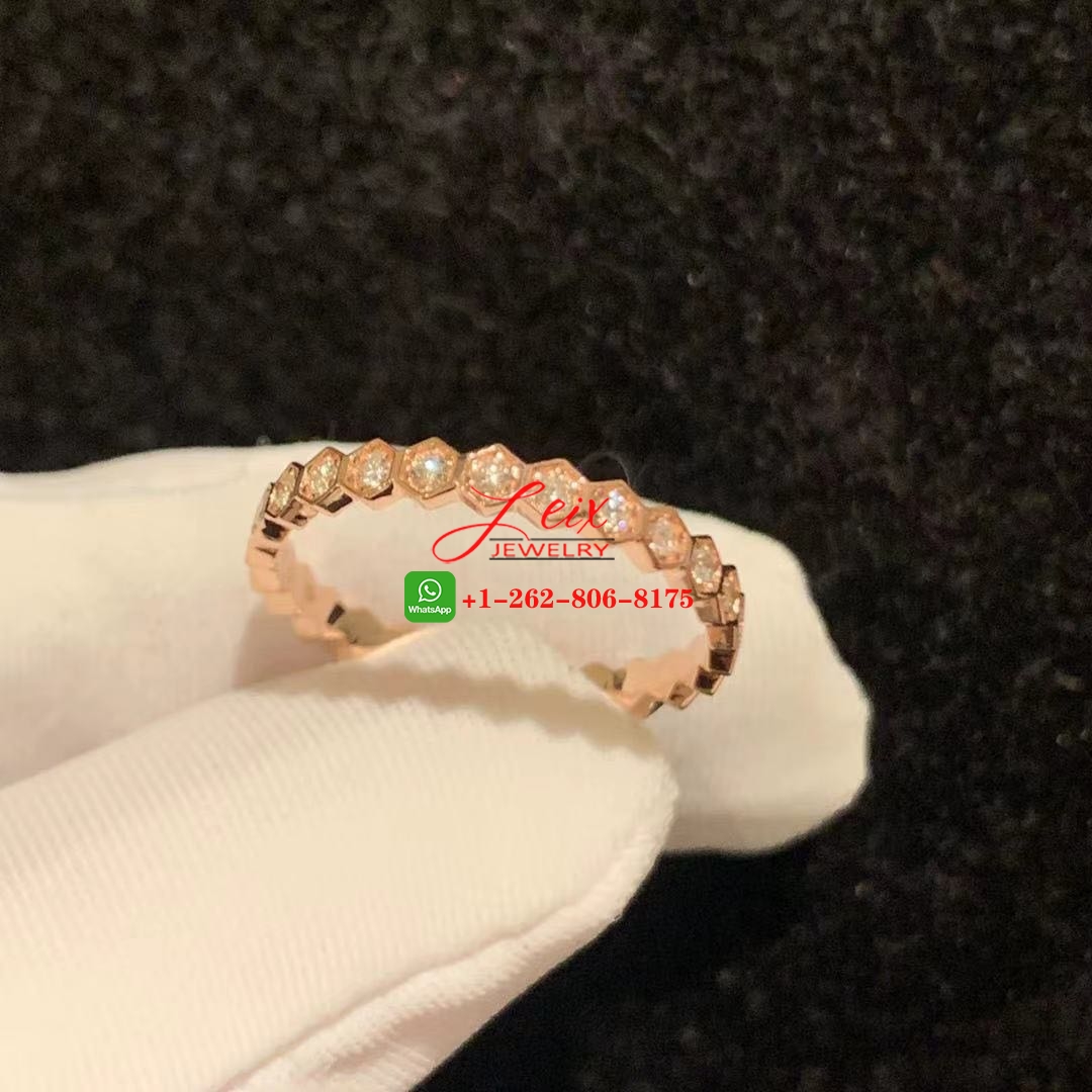 Chaumet Bee My Love Pavé Diamond 18K Pink Gold Wedding Ring (3) Chaumet Bee My Love Pavé Diamond 18K Pink Gold Wedding Ring