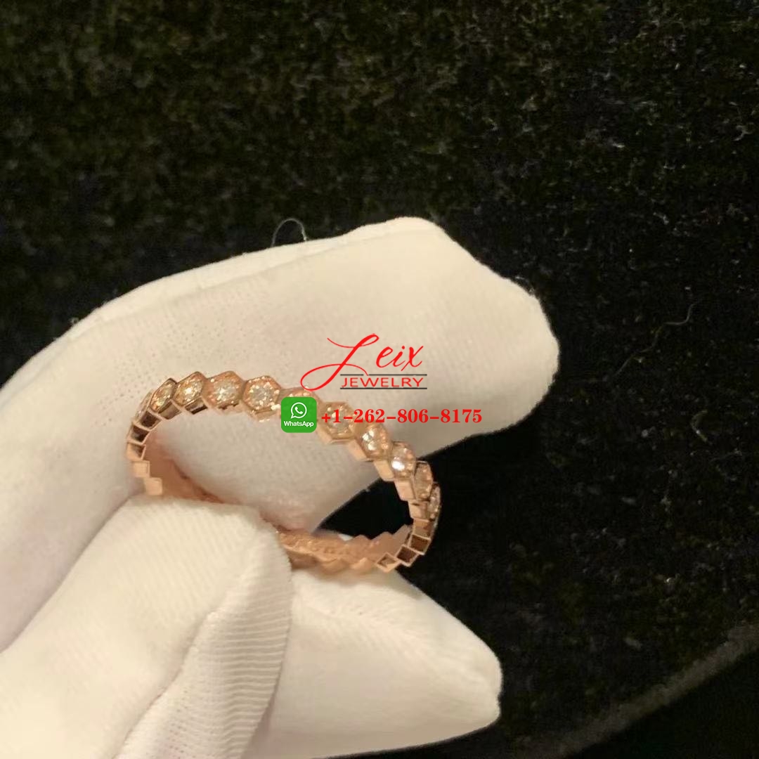Chaumet Bee My Love Pavé Diamond 18K Pink Gold Wedding Ring (4) Chaumet Bee My Love Pavé Diamond 18K Pink Gold Wedding Ring