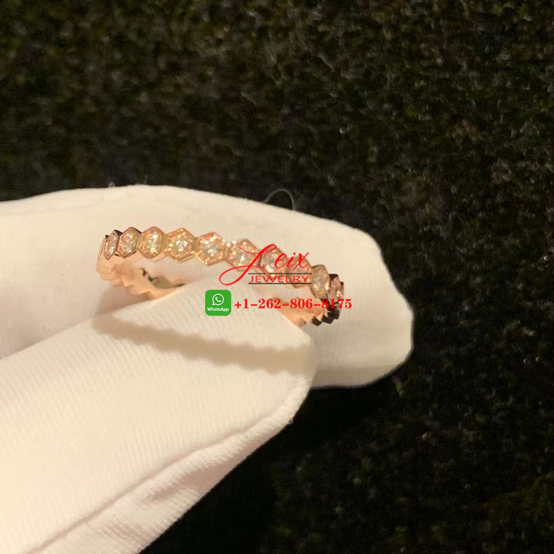 Chaumet Bee My Love Pavé Diamond 18K Pink Gold Wedding Ring Chaumet Bee My Love Pavé Diamond 18K Pink Gold Wedding Ring