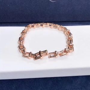 Custom Tiffany Pure 18k Rose Gold T Narrow Chain Bracelet