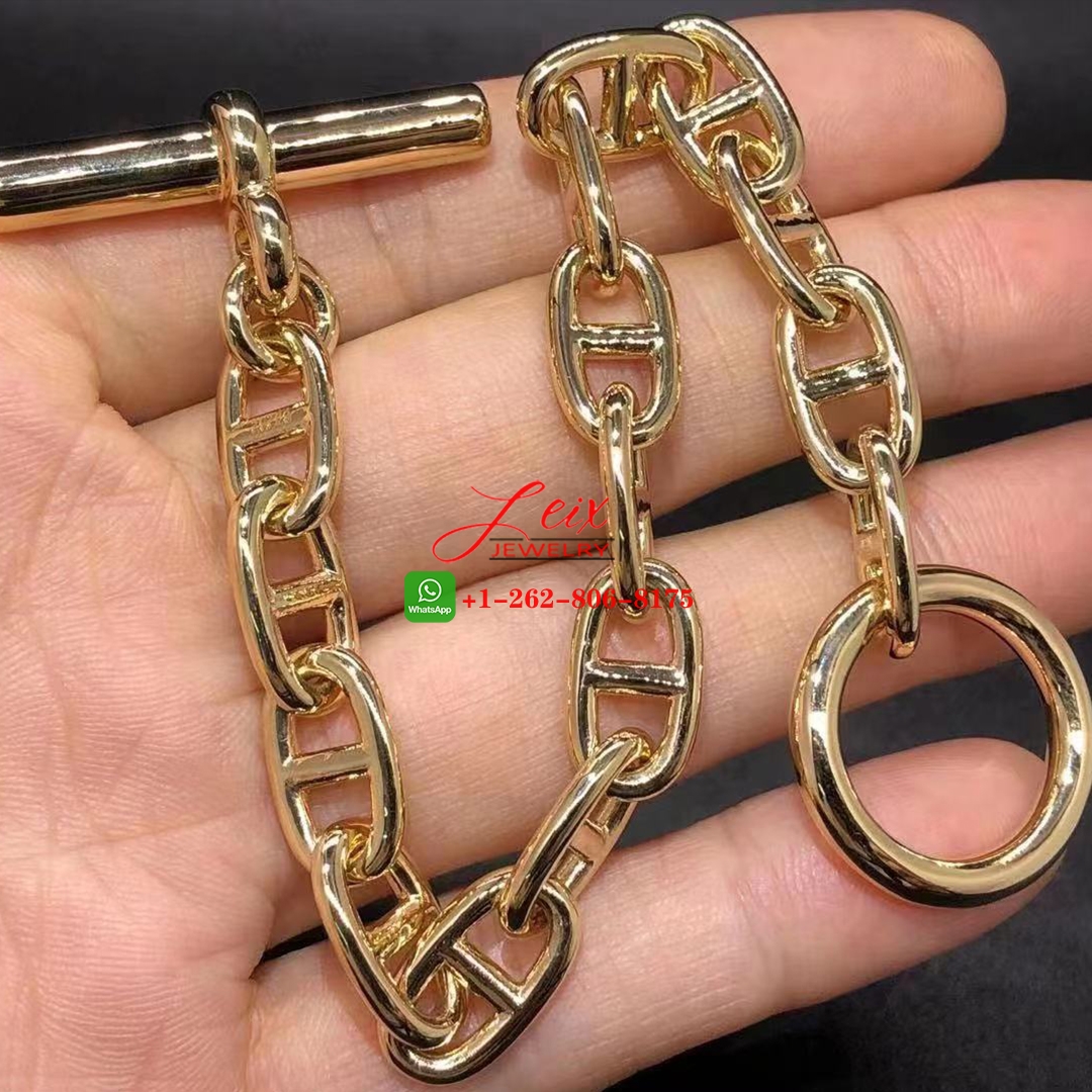 Hermès Chaine d' Ancre Solid 18K Yellow Gold H Link Chain Toggle Bracelet (2) Hermès Chaine d' Ancre Solid 18K Yellow Gold H Link Chain Toggle Bracelet