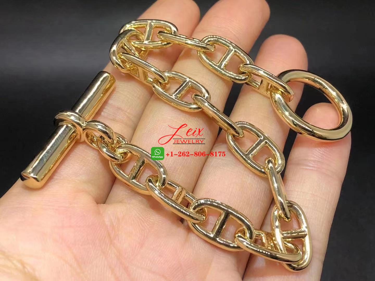 Hermès Chaine d' Ancre Solid 18K Yellow Gold H Link Chain Toggle Bracelet Hermès Chaine d' Ancre Solid 18K Yellow Gold H Link Chain Toggle Bracelet