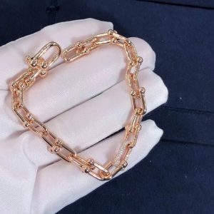 Tiffany 18k Rose Gold 1.7ct Diamond City HardWear Link Bracelet Medium Size