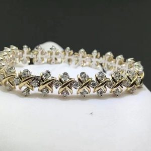 Tiffany Jean Schlumberger Lynn Diamond 18k Yellow Gold & Platinum X Bracelet