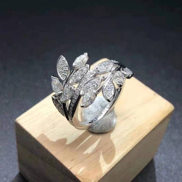 Tiffany Platinum Victoria Diamond Vine Bypass Ring