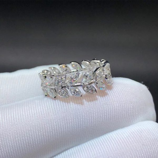 Tiffany Victoria Platinum & Diamond Vine Band Ring Real 11 High