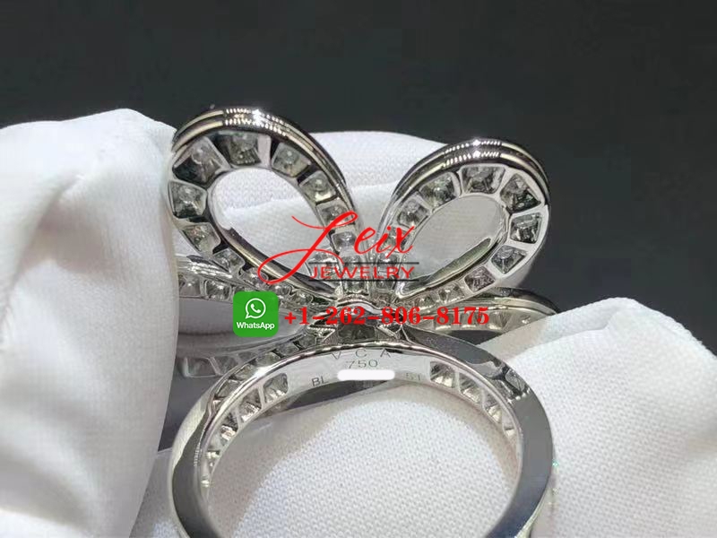Van Cleef Arpels 18K White Gold 2.66ct Diamonds Flowerlace Ring (4) Van Cleef Arpels 18K White Gold 2.66ct Diamonds Flowerlace Ring