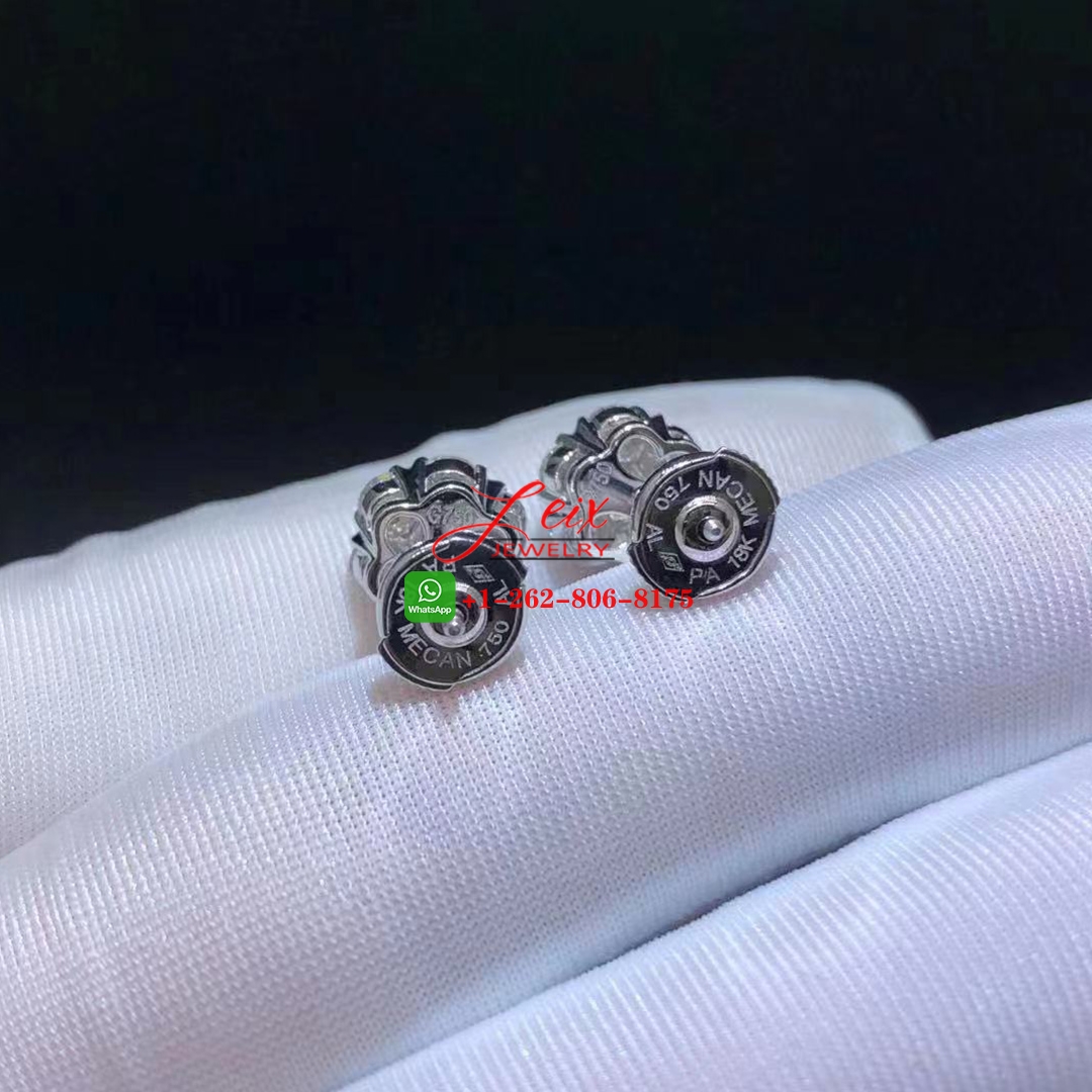 Van Cleef Fleurette 18K White Gold 1.88ct Diamond Large Model Earstuds Earrings (2) Van Cleef Fleurette 18K White Gold 1.88ct Diamond Large Model Earstuds Earrings