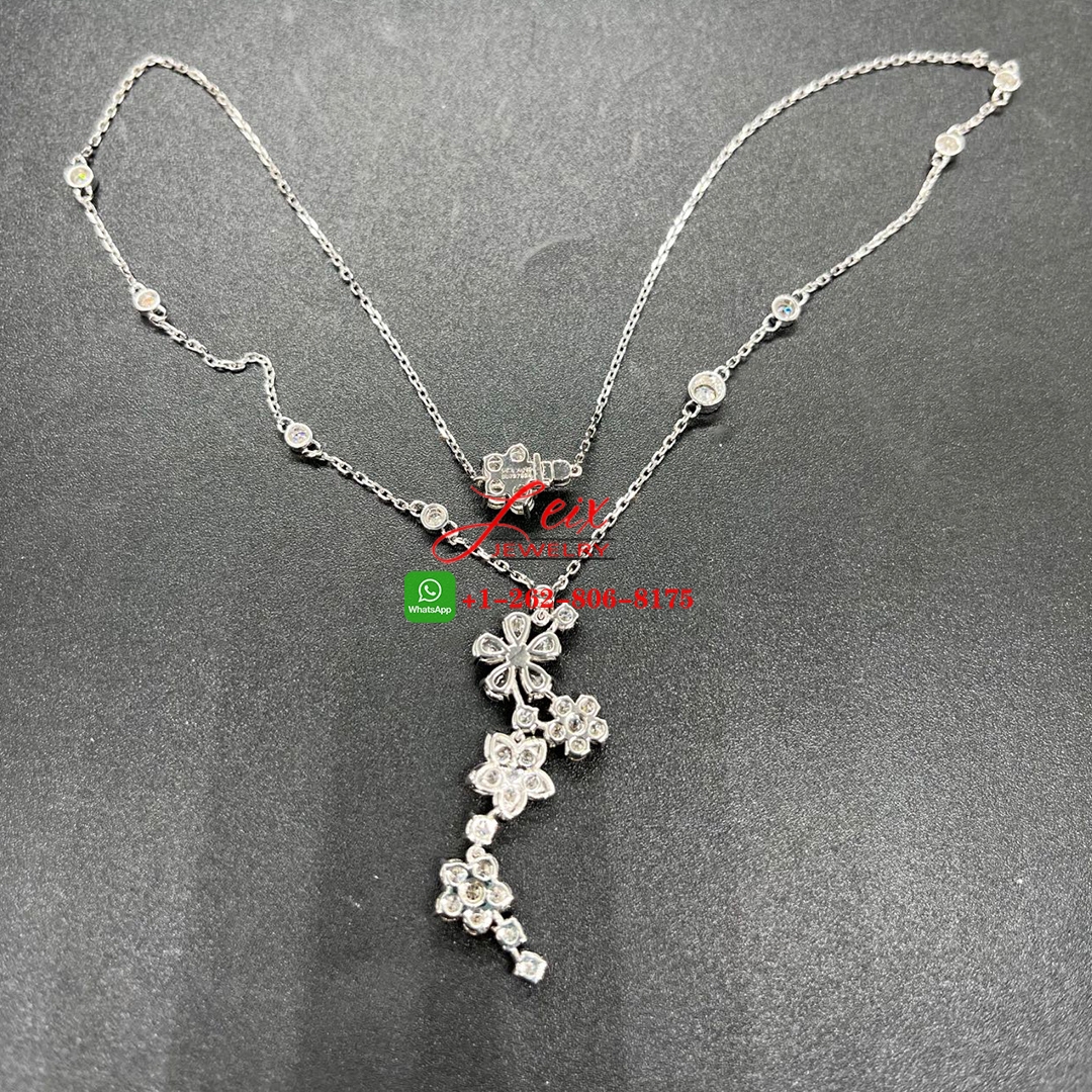 Van Cleef Folie des Prés High Jewelry 18k White Gold 4.79ct Diamonds Pendant Necklace (2) Van Cleef Folie des Prés High Jewelry 18k White Gold 4.79ct Diamonds Pendant Necklace