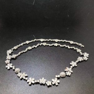 Van Cleef High Jewelry 18K White Gold 23.96CT Diamond Folie des Prés Necklace