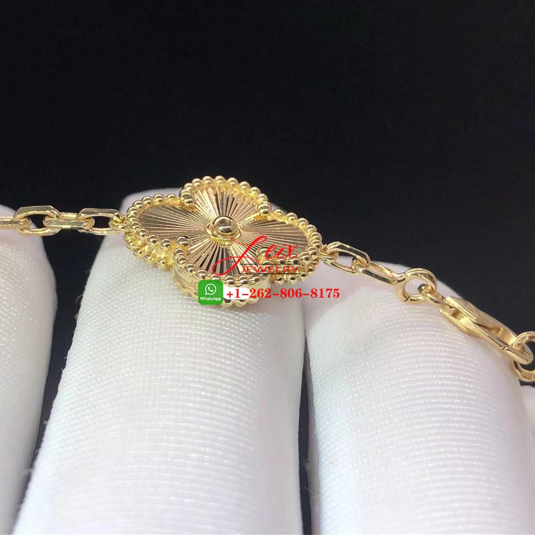 Van Cleef Vintage Alhambra 10 Motifs Guilloché Yellow Gold Necklace (3) Van Cleef Vintage Alhambra 10 Motifs Guilloché Yellow Gold Necklace