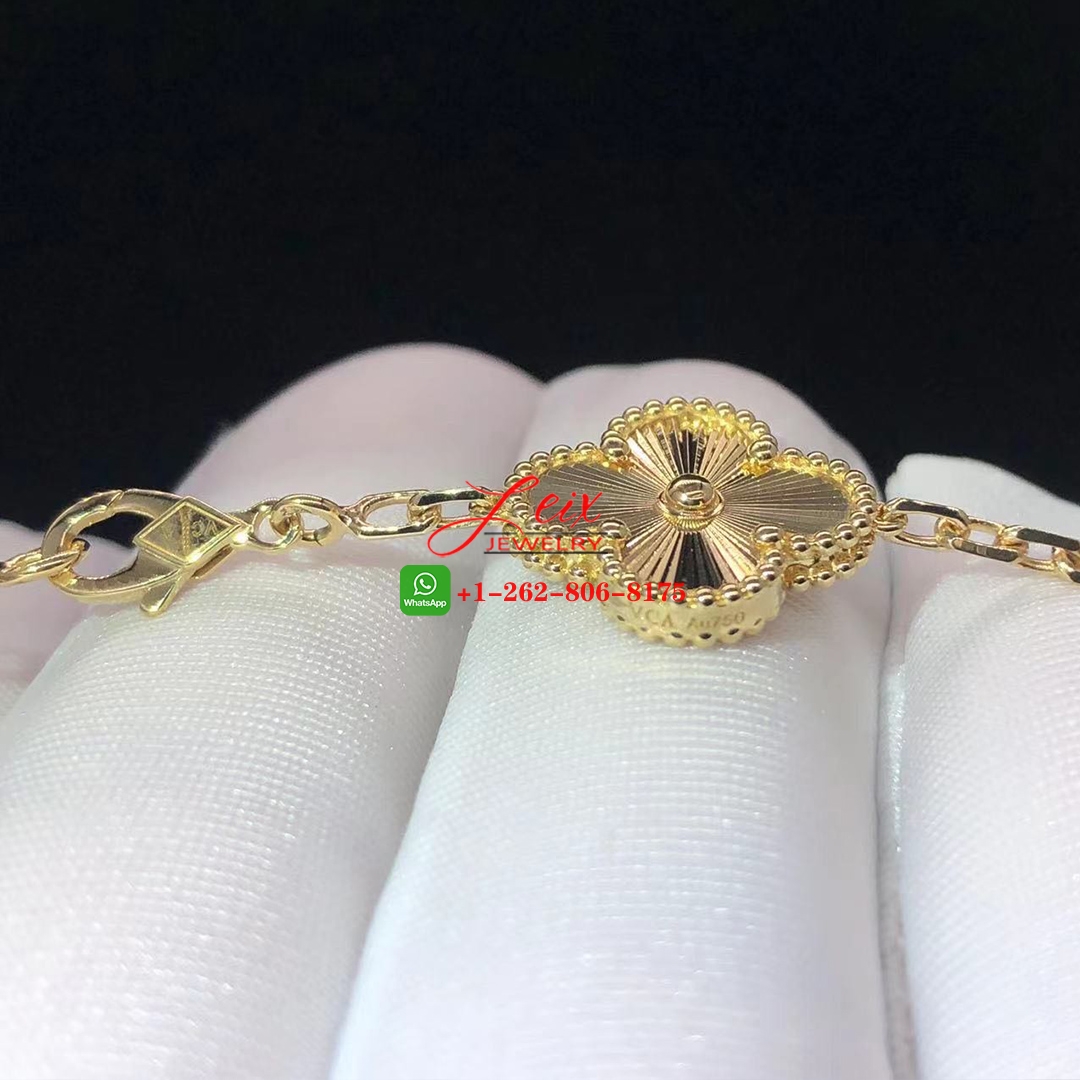 Van Cleef Vintage Alhambra 10 Motifs Guilloché Yellow Gold Necklace (4) Van Cleef Vintage Alhambra 10 Motifs Guilloché Yellow Gold Necklace