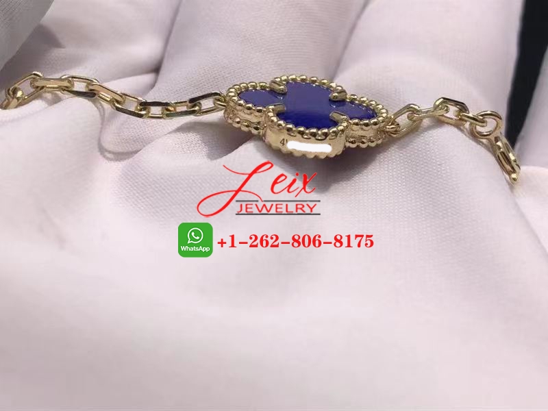 Van Cleef Vintage Alhambra Lapis Lazuli & 18K Yellow Gold 20 Motif Long Necklace (3) Van Cleef Vintage Alhambra Lapis Lazuli & 18K Yellow Gold 20 Motif Long Necklace