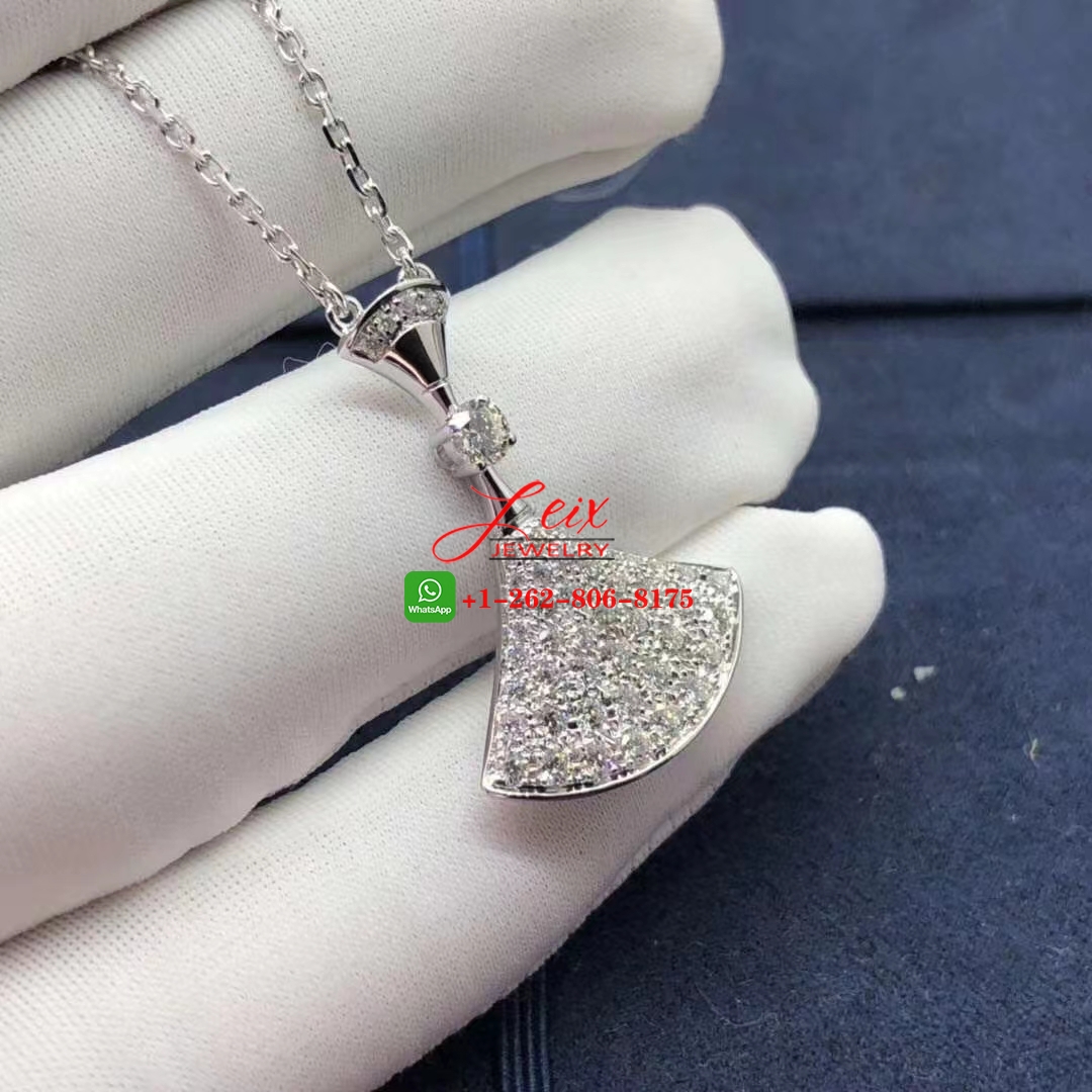 Bvlgari Divas' Dream 18K White Gold Pave Diamond Necklace (1) Bvlgari Divas' Dream 18K White Gold Pave Diamond Necklace
