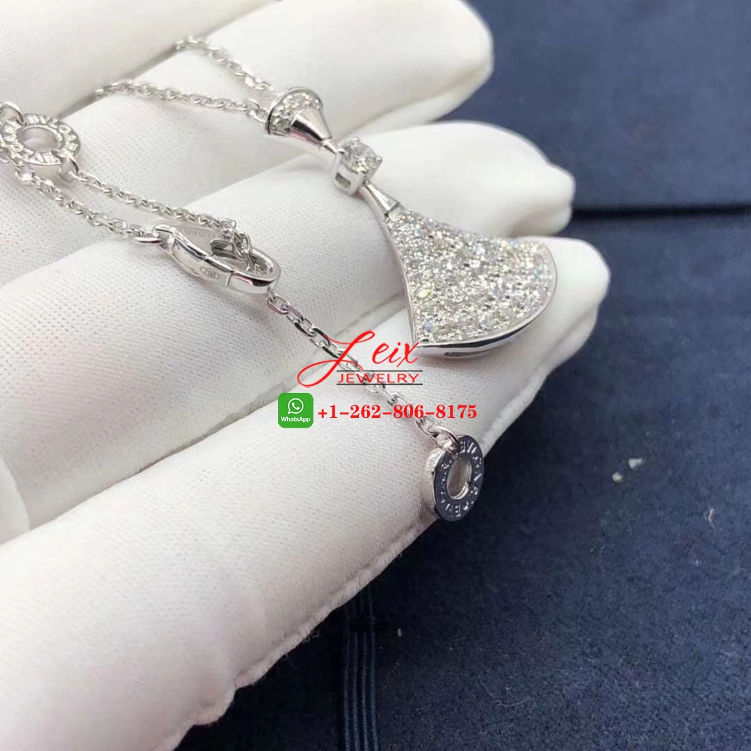 Bvlgari Divas' Dream 18K White Gold Pave Diamond Necklace (3) Bvlgari Divas' Dream 18K White Gold Pave Diamond Necklace