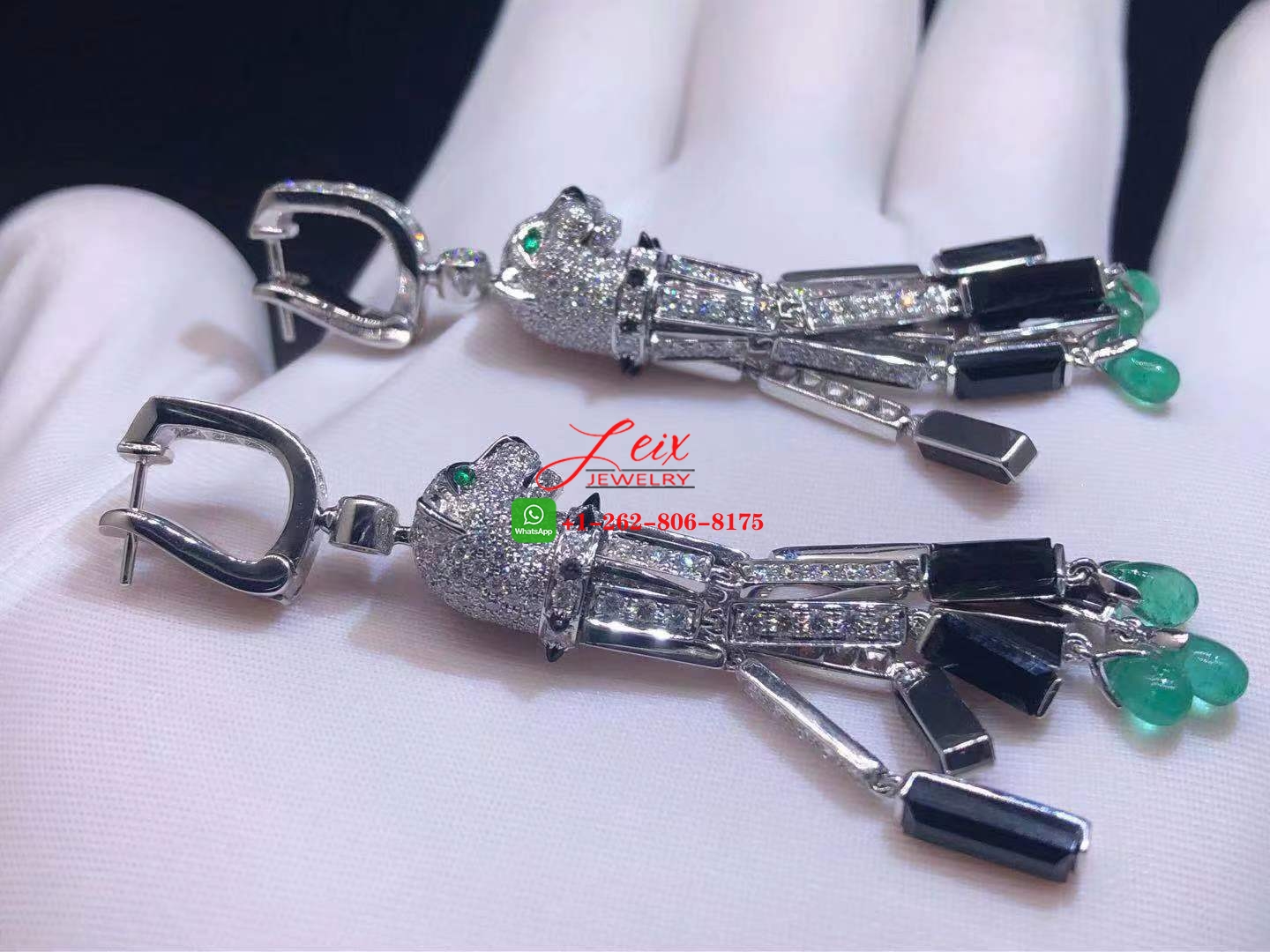Cartier 18K White Gold 5.95ct Diamond Panthere de Cartier Tassel Earrings (3) Cartier 18K White Gold 5.95ct Diamond Panthere de Cartier Tassel Earrings
