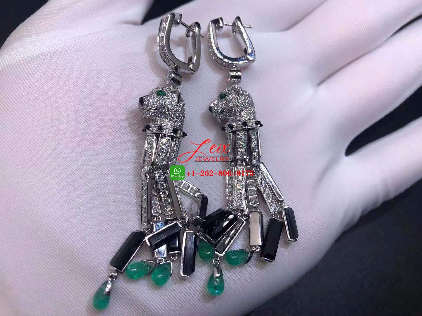 Cartier 18K White Gold 5.95ct Diamond Panthere de Cartier Tassel Earrings (4) Cartier 18K White Gold 5.95ct Diamond Panthere de Cartier Tassel Earrings