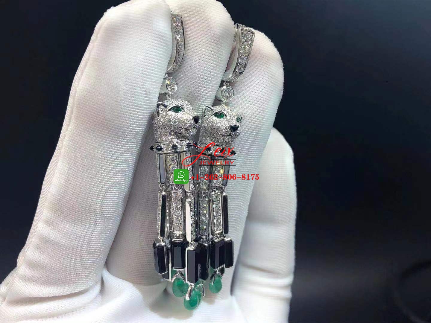 Cartier 18K White Gold 5.95ct Diamond Panthere de Cartier Tassel Earrings (5) Cartier 18K White Gold 5.95ct Diamond Panthere de Cartier Tassel Earrings
