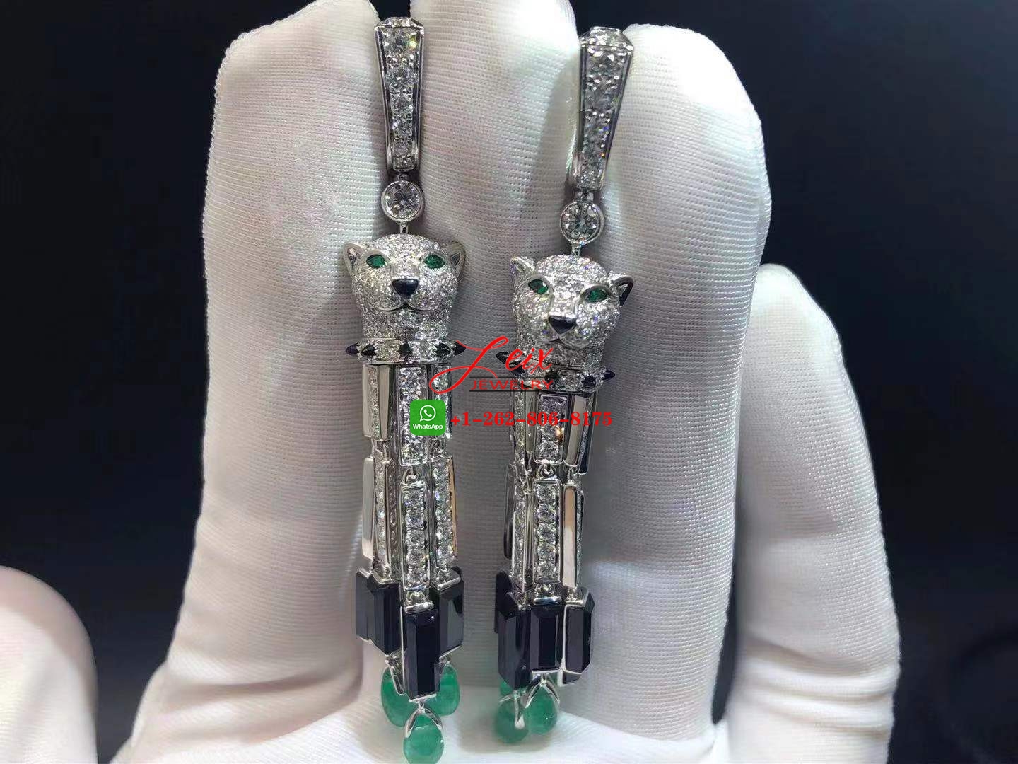 Cartier 18K White Gold 5.95ct Diamond Panthere de Cartier Tassel Earrings Cartier 18K White Gold 5.95ct Diamond Panthere de Cartier Tassel Earrings