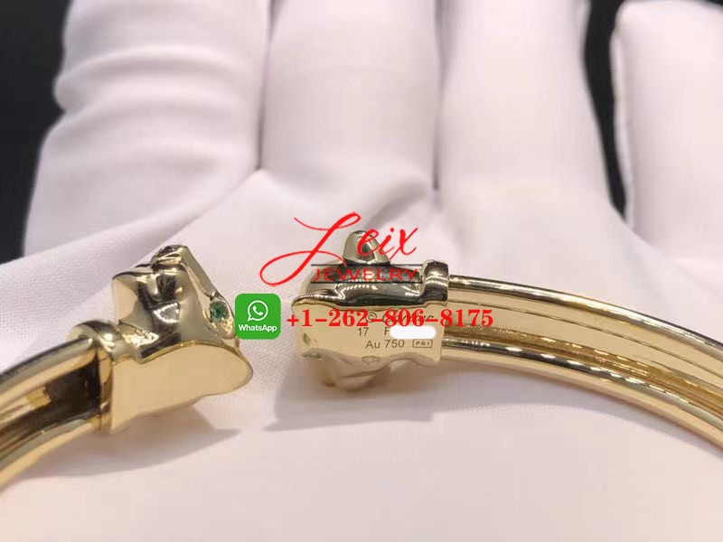 Cartier 18K Yellow Gold Tsavorite GarnetOnyx Panthere de Cartier Two Head Bracelet (2) Cartier 18K Yellow Gold Tsavorite GarnetOnyx Panthere de Cartier Two Head Bracelet