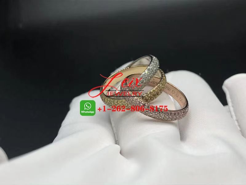 Cartier 18k Gold Pink, Yellow, White Diamond Trinity de Cartier 3 Brand Ring (2) Cartier 18k Gold Pink, Yellow, White Diamond Trinity de Cartier 3 Brand Ring