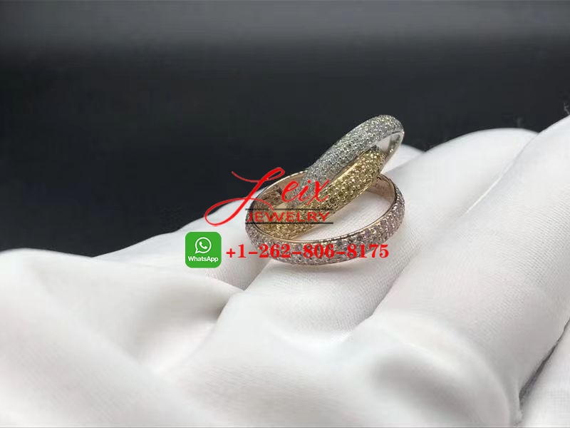 Cartier 18k Gold Pink, Yellow, White Diamond Trinity de Cartier 3 Brand Ring (4) Cartier 18k Gold Pink, Yellow, White Diamond Trinity de Cartier 3 Brand Ring