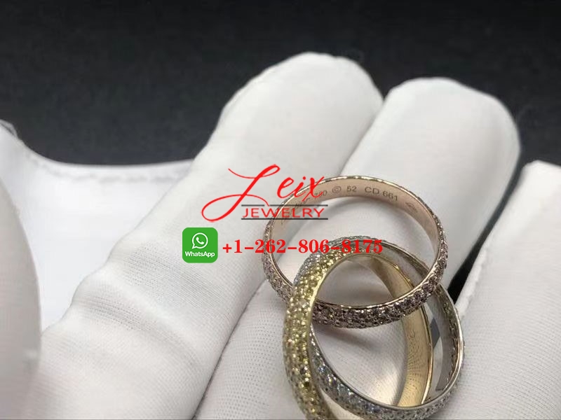 Cartier 18k Gold Pink, Yellow, White Diamond Trinity de Cartier 3 Brand Ring (5) Cartier 18k Gold Pink, Yellow, White Diamond Trinity de Cartier 3 Brand Ring