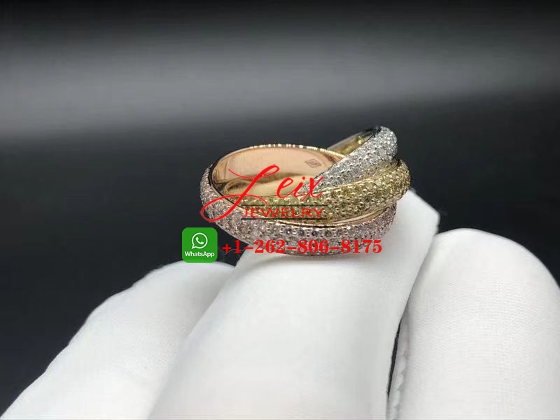 Cartier 18k Gold Pink, Yellow, White Diamond Trinity de Cartier 3 Brand Ring Cartier 18k Gold Pink, Yellow, White Diamond Trinity de Cartier 3 Brand Ring