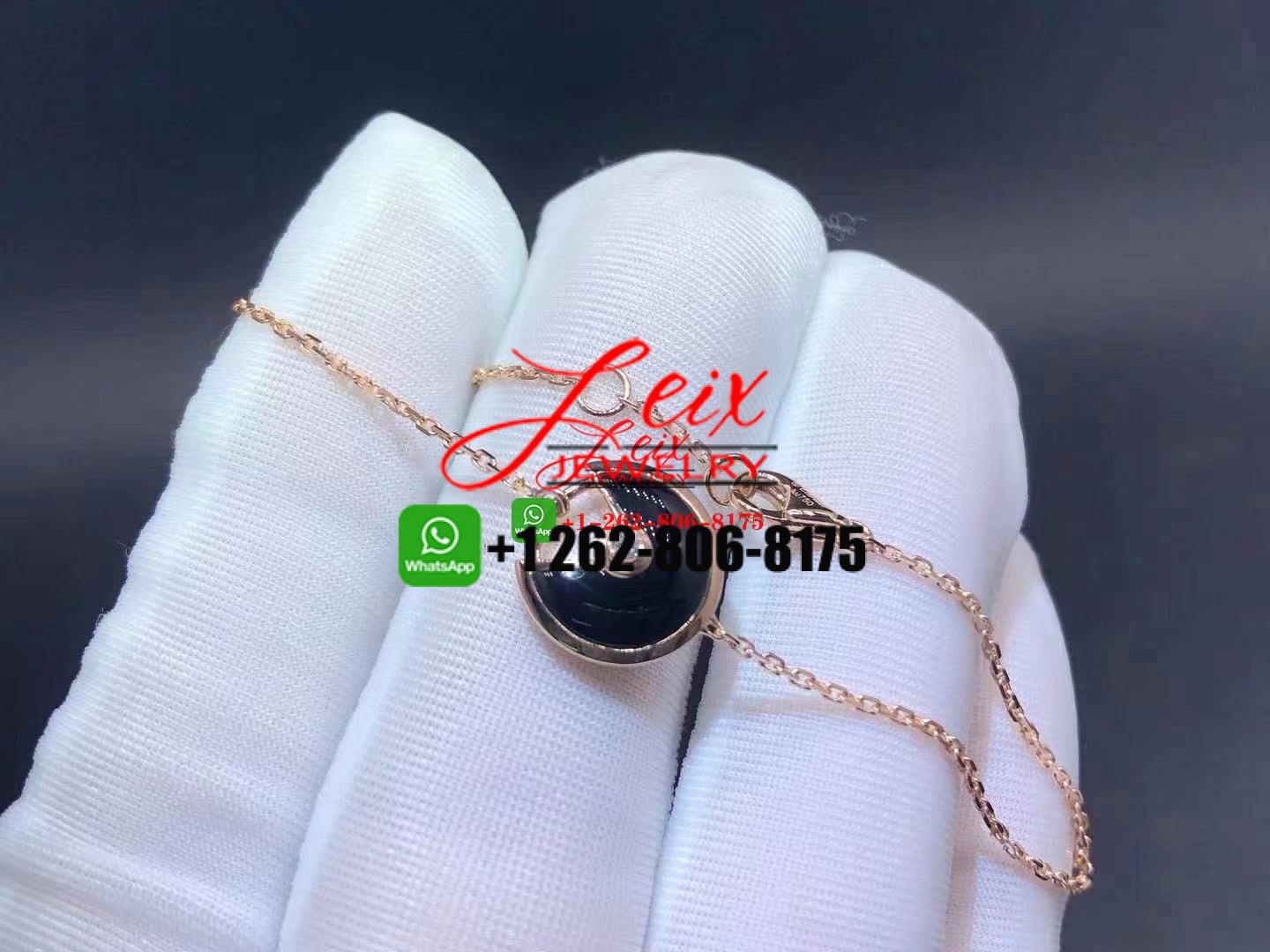 Cartier 18k Rose Gold Amulette de Cartier Diamond & Onyx XS Model Bracelet Cartier 18k Rose Gold Amulette de Cartier Diamond & Onyx XS Model Bracelet