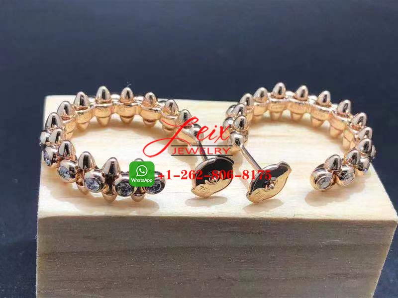 Cartier 18k Rose Gold Clash de Cartier Diamond Hoop Earrings (5) Cartier 18k Rose Gold Clash de Cartier Diamond Hoop Earrings