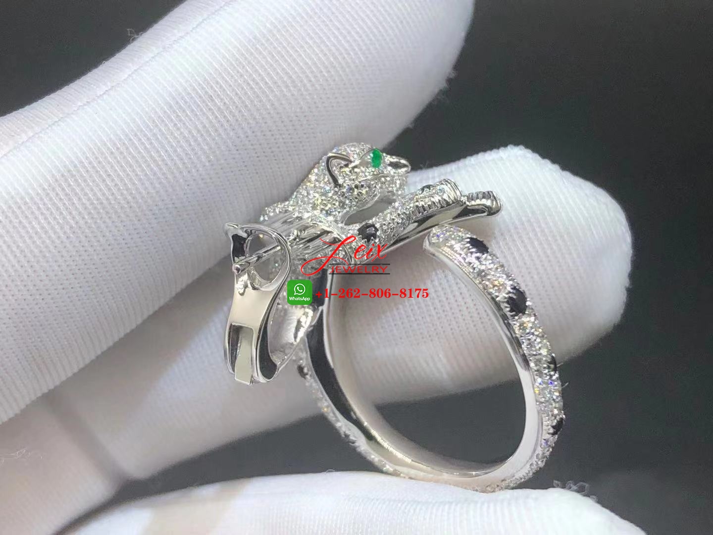 Cartier 18k White Gold 3.11CT Diamond Panthère de Cartier Hoop Earrings (1) Cartier 18k White Gold 3.11CT Diamond Panthère de Cartier Hoop Earrings