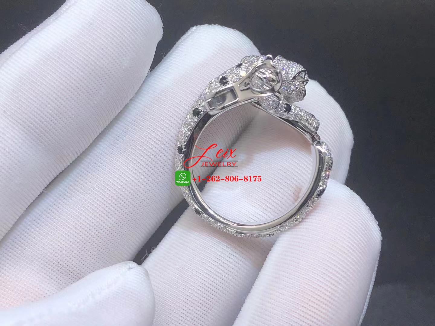 Cartier 18k White Gold 3.11CT Diamond Panthère de Cartier Hoop Earrings (2) Cartier 18k White Gold 3.11CT Diamond Panthère de Cartier Hoop Earrings