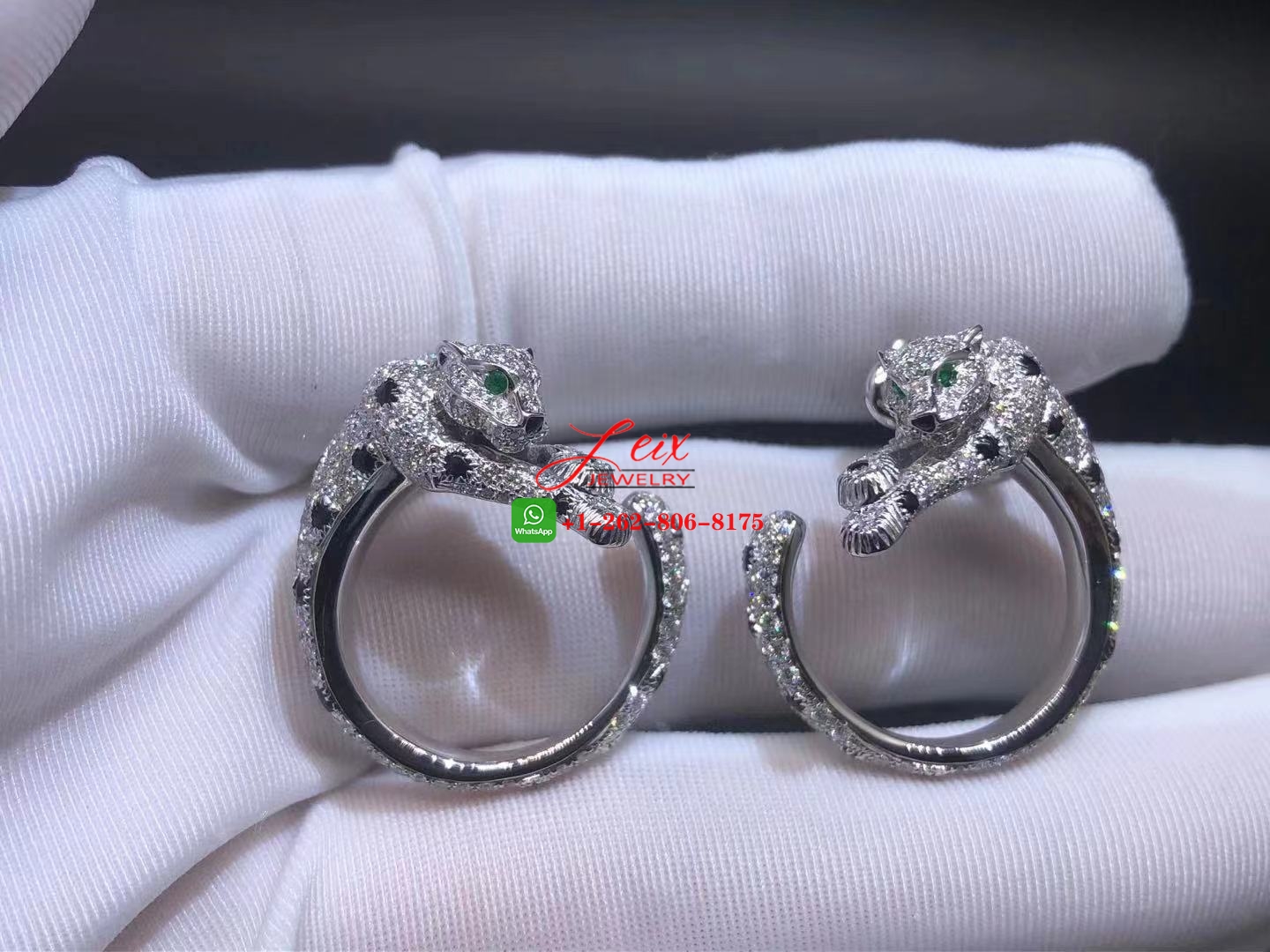 Cartier 18k White Gold 3.11CT Diamond Panthère de Cartier Hoop Earrings Cartier 18k White Gold 3.11CT Diamond Panthère de Cartier Hoop Earrings