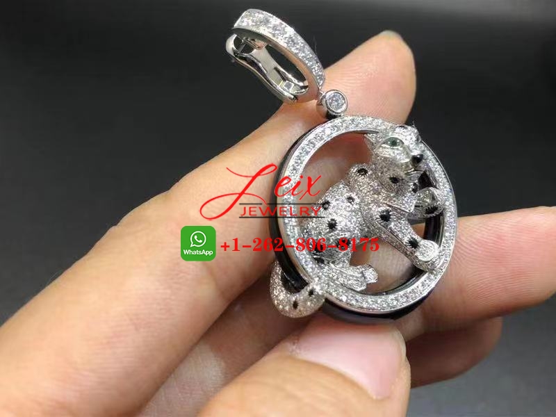Cartier 18k White Gold Black Jade & 5.13ct Diamond Panthère de Cartier Earrings (10) Cartier 18k White Gold Black Jade & 5.13ct Diamond Panthère de Cartier Earrings
