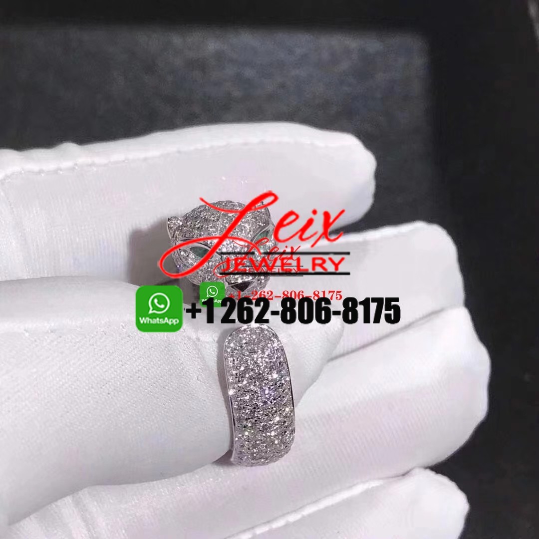 Cartier 18k White Gold Full Pave Diamond Panthère de Cartier Ring Cartier 18k White Gold Full Pave Diamond Panthère de Cartier Ring