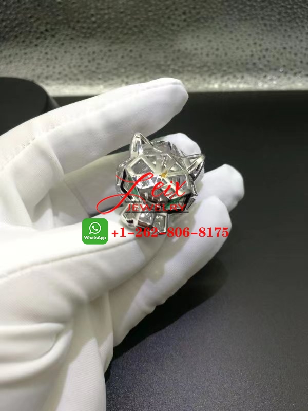 Cartier 18k White Gold Panthere De Cartier Openwork Ring (3) Cartier 18k White Gold Panthere De Cartier Openwork Ring