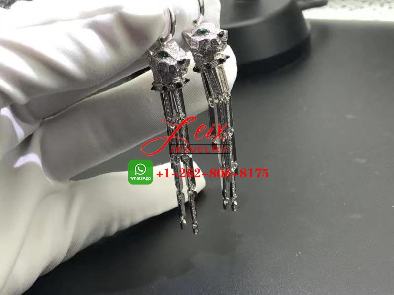 Cartier 18k White Gold Panthere de Cartier 2.49ct Diamond Tassels Earrings Cartier 18k White Gold Panthere de Cartier 2.49ct Diamond Tassels Earrings