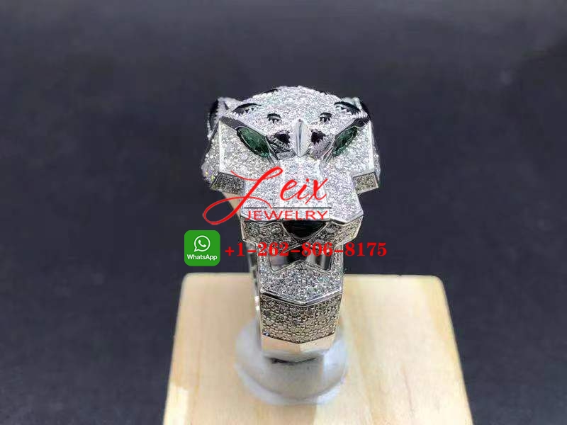 Cartier 18k White Gold Panthere de Cartier Diamond Ring (1) Cartier 18k White Gold Panthere de Cartier Diamond Ring