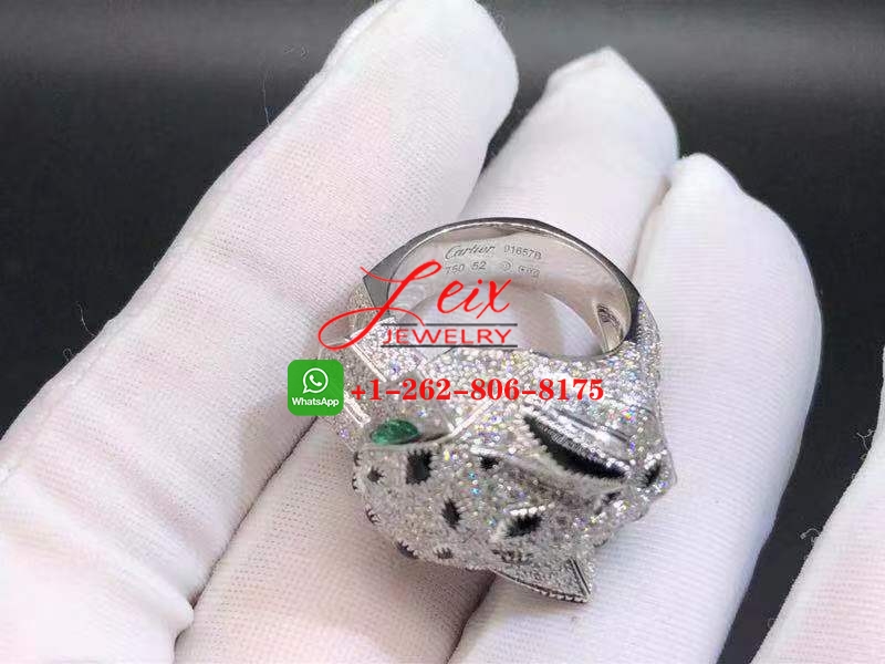 Cartier 18k White Gold Panthere de Cartier Diamond Ring (2) Cartier 18k White Gold Panthere de Cartier Diamond Ring