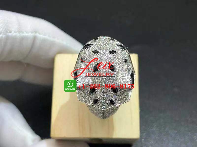 Cartier 18k White Gold Panthere de Cartier Diamond Ring (4) Cartier 18k White Gold Panthere de Cartier Diamond Ring