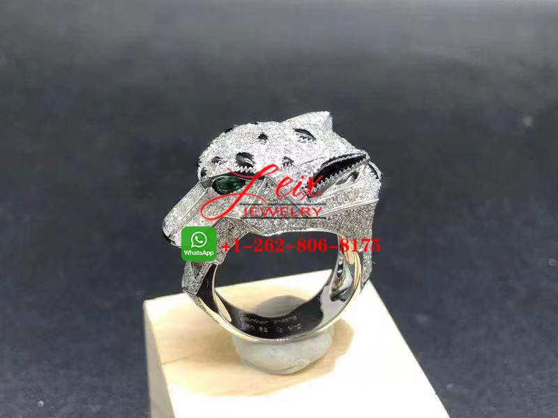 Cartier 18k White Gold Panthere de Cartier Diamond Ring (5) Cartier 18k White Gold Panthere de Cartier Diamond Ring