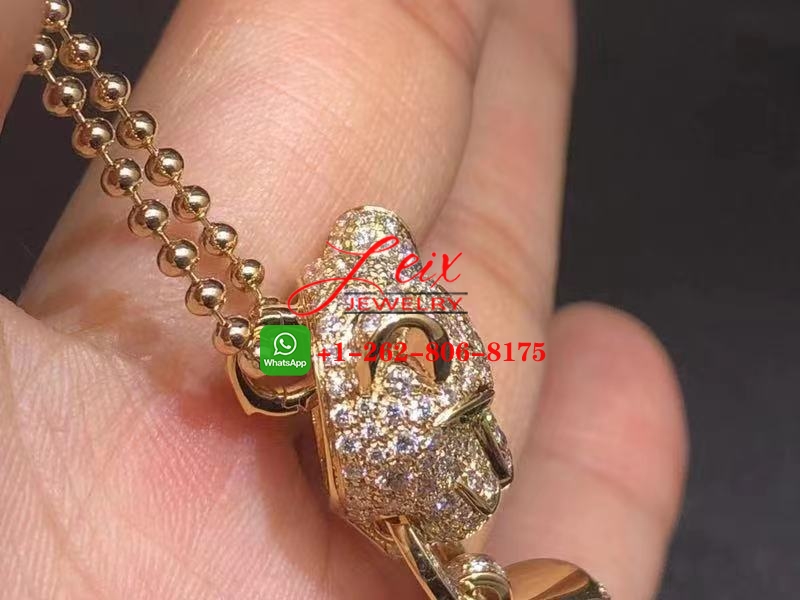 Cartier 18k Yellow Gold 3.24ct Diamond Panthere de Cartier Tassels Pendant Necklace (4) Cartier 18k Yellow Gold 3.24ct Diamond Panthere de Cartier Tassels Pendant Necklace