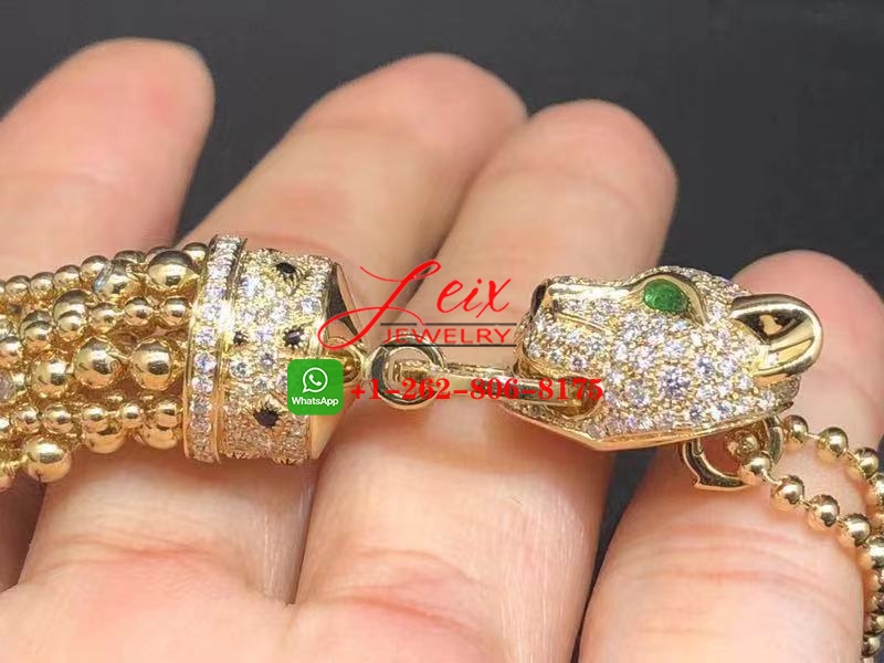 Cartier 18k Yellow Gold 3.24ct Diamond Panthere de Cartier Tassels Pendant Necklace (5) Cartier 18k Yellow Gold 3.24ct Diamond Panthere de Cartier Tassels Pendant Necklace