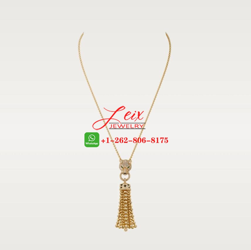 Cartier 18k Yellow Gold 3.24ct Diamond Panthere de Cartier Tassels Pendant Necklace Cartier 18k Yellow Gold 3.24ct Diamond Panthere de Cartier Tassels Pendant Necklace