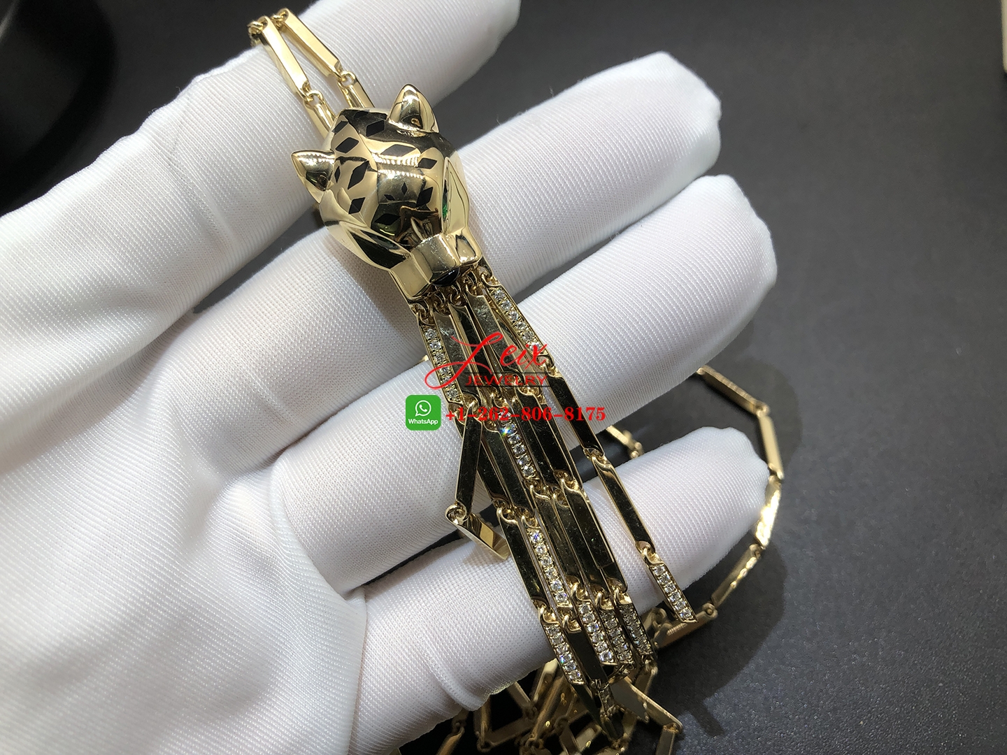 Cartier 18k Yellow Gold Double Head Tassel Panthere Multi Strand Vintage Necklace (2) Cartier 18k Yellow Gold Double Head Tassel Panthere Multi Strand Vintage Necklace