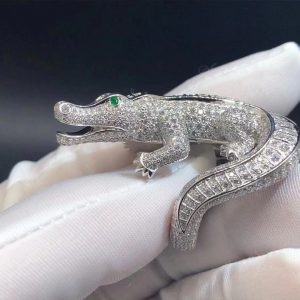 Cartier Emerald Diamond Platinum Faune et Flore de Cartier Alligator Ring