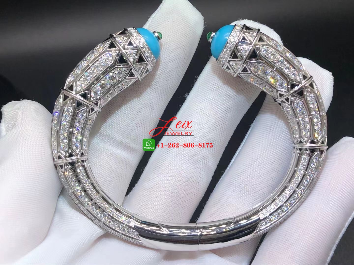 Cartier High Jewelry 12.73ct Diamond Turquoise Art-Deco Inspired Bracelet (2) Cartier High Jewelry 12.73ct Diamond Turquoise Art-Deco Inspired Bracelet