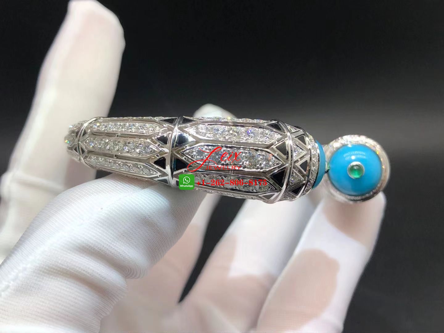 Cartier High Jewelry 12.73ct Diamond Turquoise Art-Deco Inspired Bracelet (5) Cartier High Jewelry 12.73ct Diamond Turquoise Art-Deco Inspired Bracelet