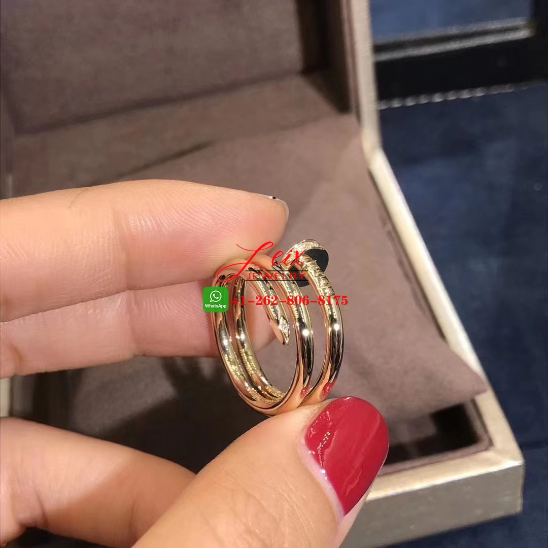 Cartier Juste Un Clou 18k Yellow Gold Diamond Double Row Nail Ring (1) Cartier Juste Un Clou 18k Yellow Gold Diamond Double Row Nail Ring