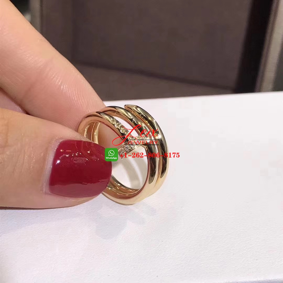 Cartier Juste Un Clou 18k Yellow Gold Diamond Double Row Nail Ring (2) Cartier Juste Un Clou 18k Yellow Gold Diamond Double Row Nail Ring